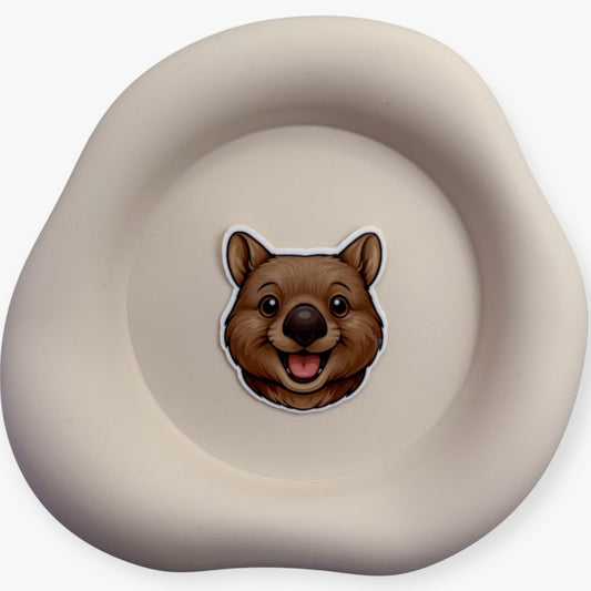 This Aussie wombat sticker comforts the energetically drained, ideal for HSPs, Projectors, and quietly resilient souls seeking grounded rhythm.