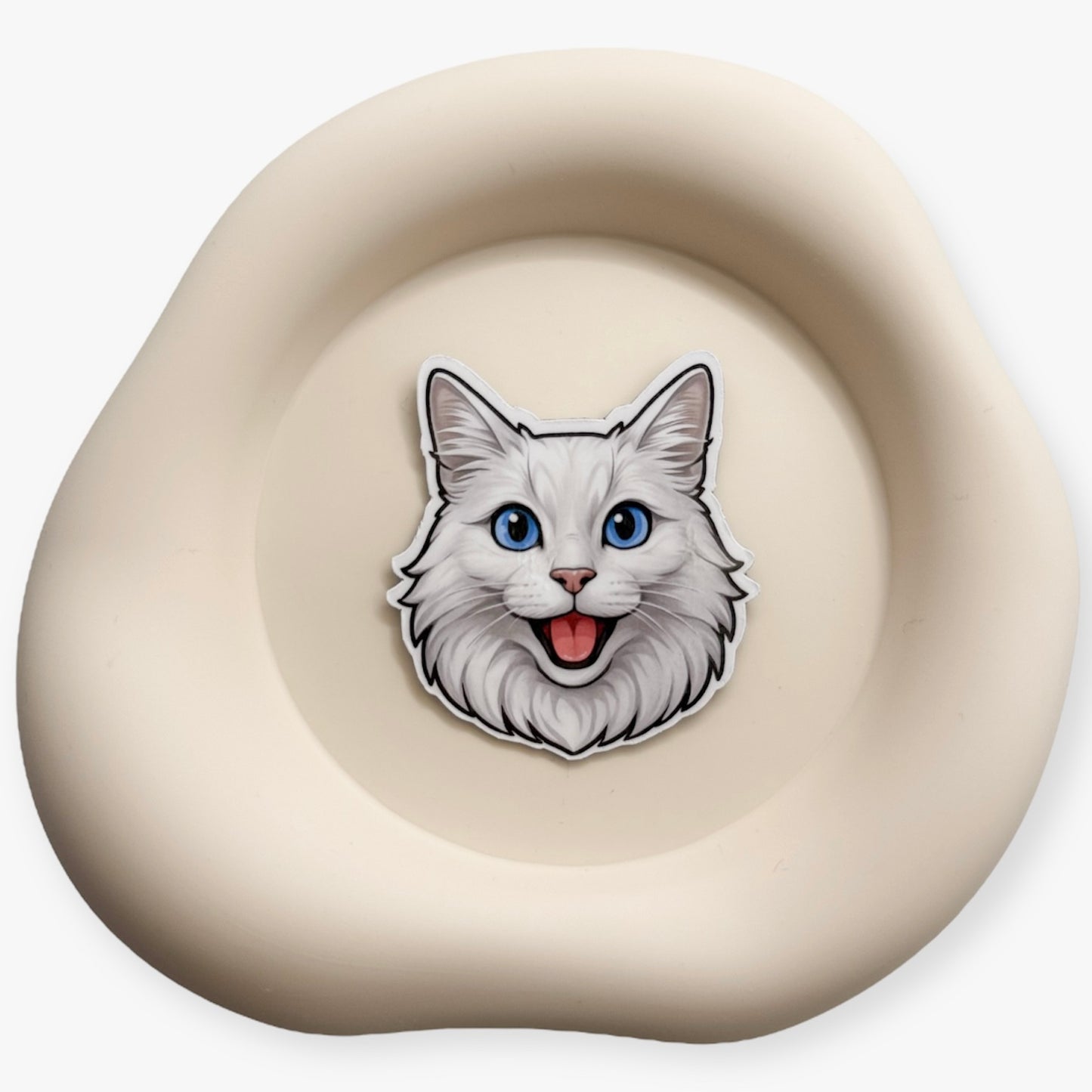 Foggy minds feel refined with this Turkish Angora magnet, ideal for thoughtful perfectionists, quiet designers, and detail-oriented readers. — Handmade sticker — Perth, Australia