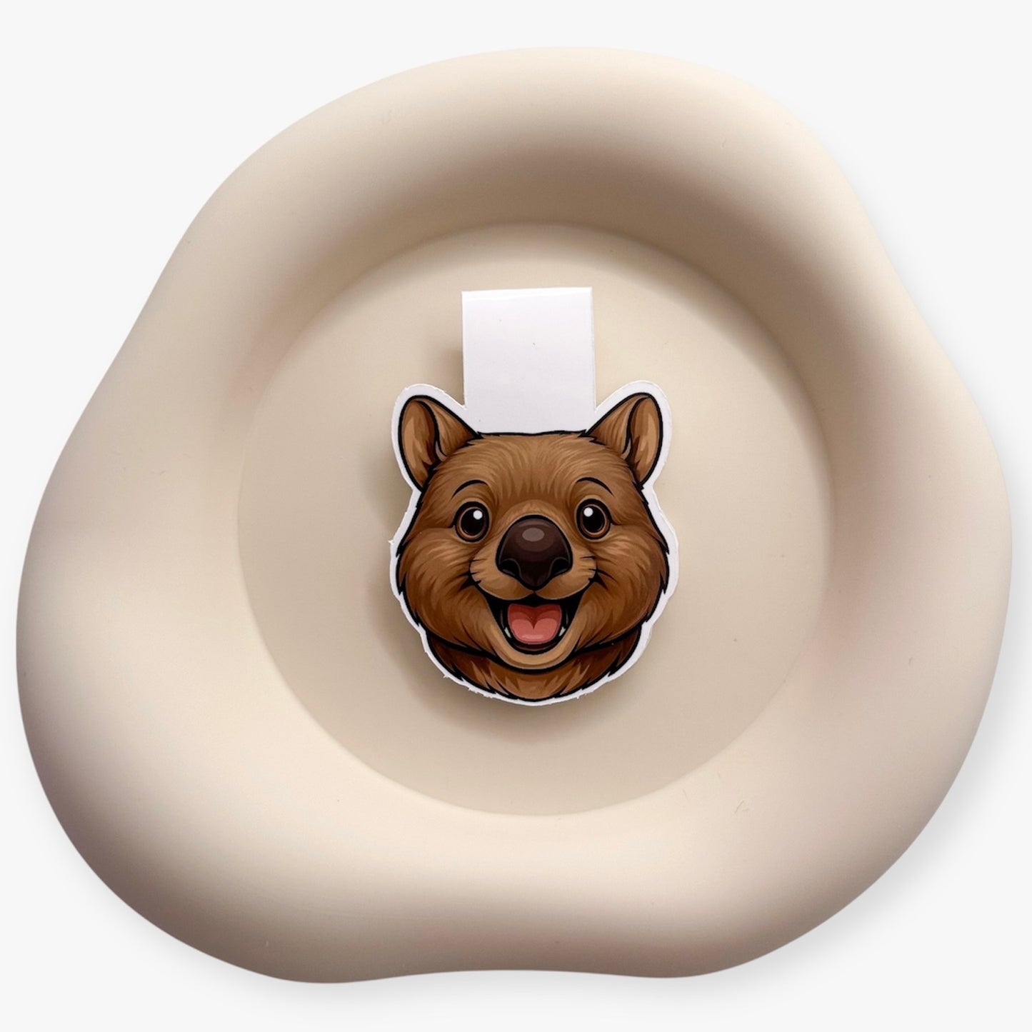 Overwhelmed readers find calm in this wombat bookmark, designed for soft-time lovers, minimalists, and gentle transitioners. — Handmade sticker — Perth, Australia