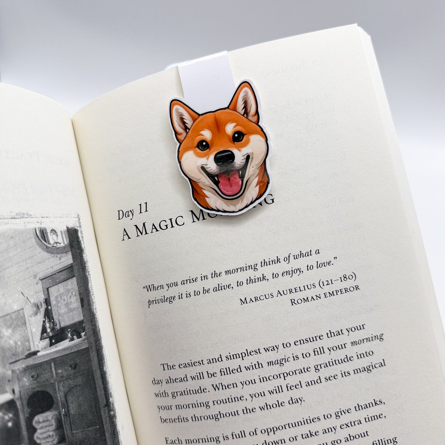 Rushed moments meet quiet timing with this magnetic Shiba Inu bookmark, ideal for steady readers with full days. — Handmade sticker — Perth, Australia