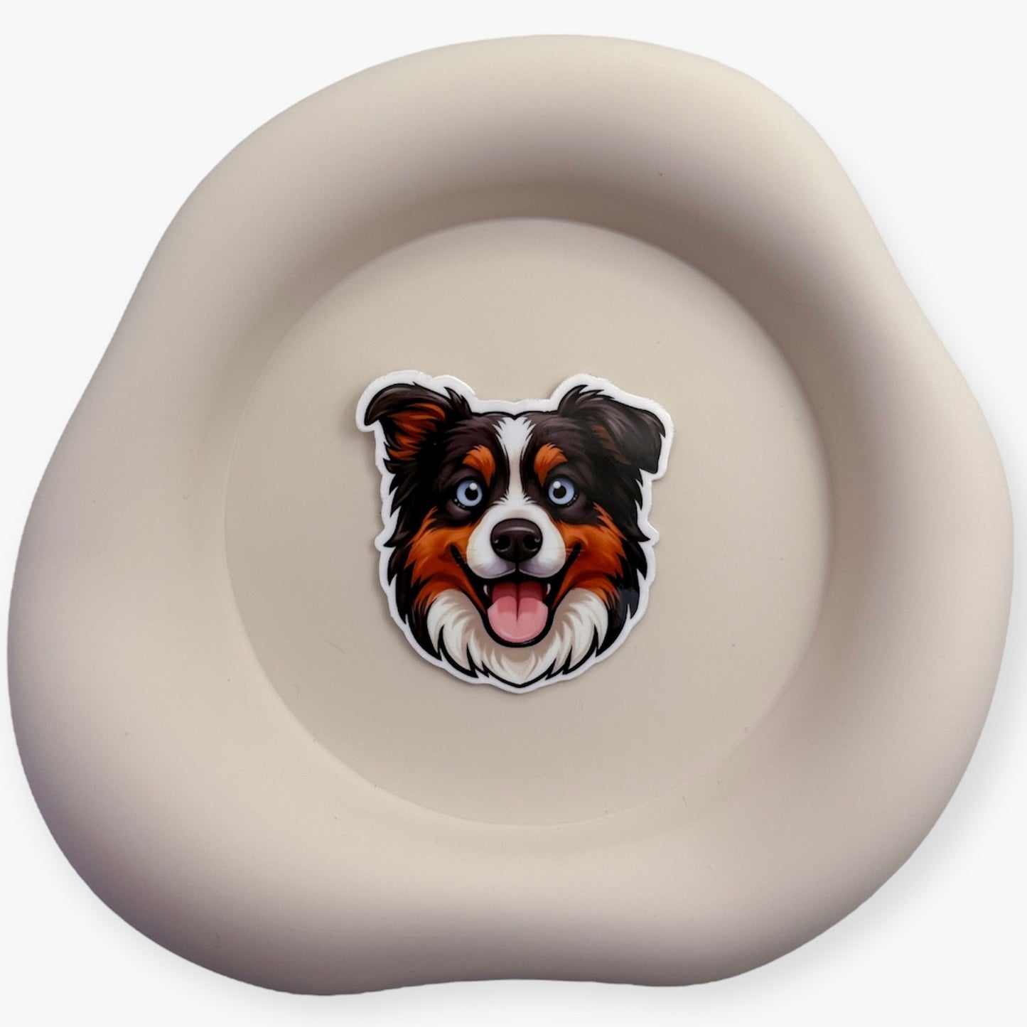 Scattered days soften with this steady Australian Shepherd sticker made for neurodivergent creatives and energetic feelers. — Handmade sticker — Perth, Australia