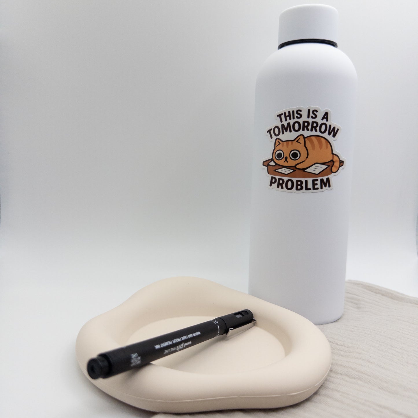 Mentally spinning? This Perth quote sticker resets your day with a reminder: not now, maybe tomorrow. — Handmade sticker — Perth, Australia