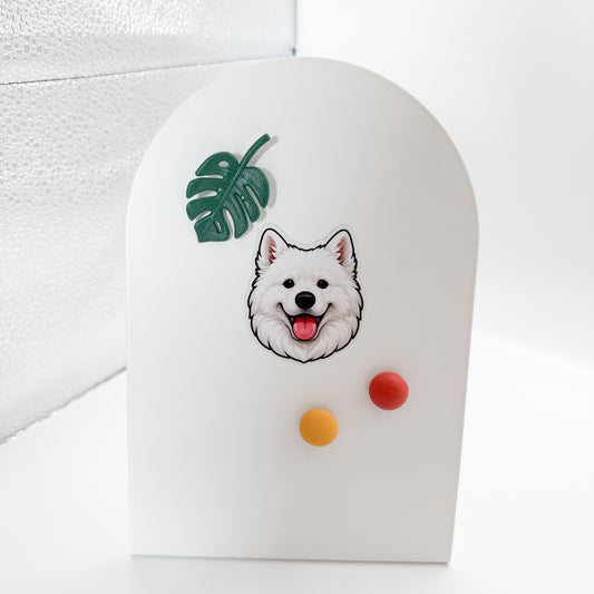 Tired minds meet joyful flow with this Samoyed magnet, a loving gift for steady leaders, warm caretakers, and vitality-focused creatives.