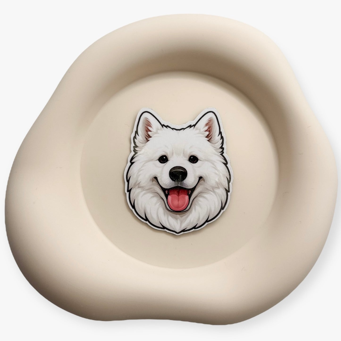 Anxious thoughts find stable ease with this Samoyed magnet, perfect for routine builders, safe space holders, and calm-seeking collaborators. — Handmade sticker — Perth, Australia