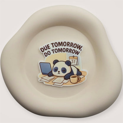 Behind schedule? This Aussie quote sticker with a chill panda lets you hold space, not pressure.