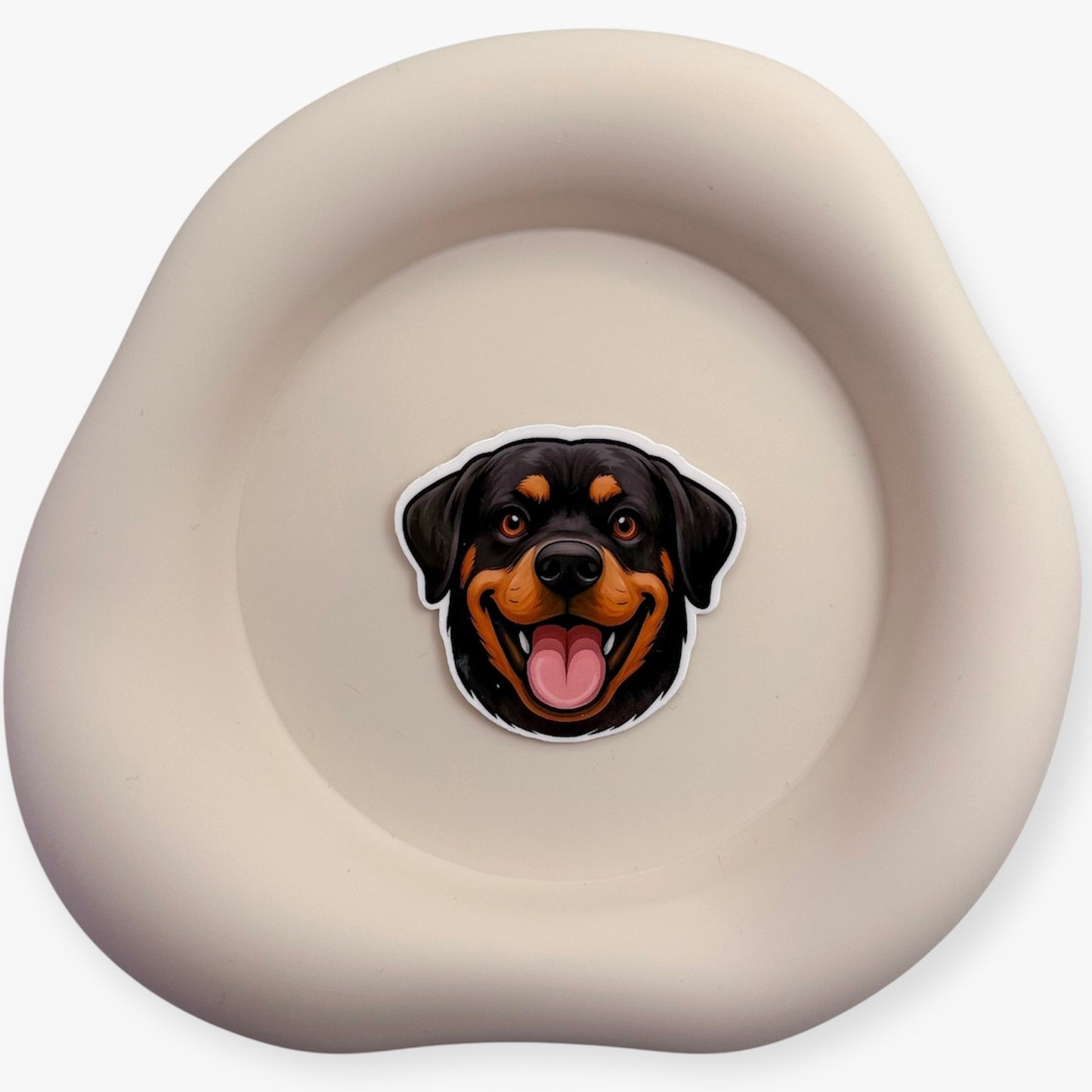 Built for trauma-informed carers and guarded softies. This Rottweiler sticker brings calm strength for those who protect more than they show. — Handmade sticker — Perth, Australia