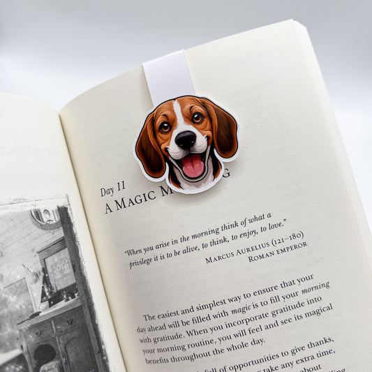 Disconnected from the page? The Beagle's presence brings emotional safety for students, soft-space readers and gentle thinkers.