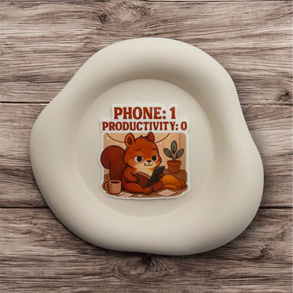Doomscrolling meets reset: this Australian squirrel sticker playfully captures the moment you trade productivity for peace and reclaim your pace.