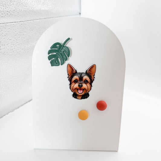 Doubtful moments shift into bold direction with this Yorkshire Terrier magnet, a great gift for resilient planners and focused creators.