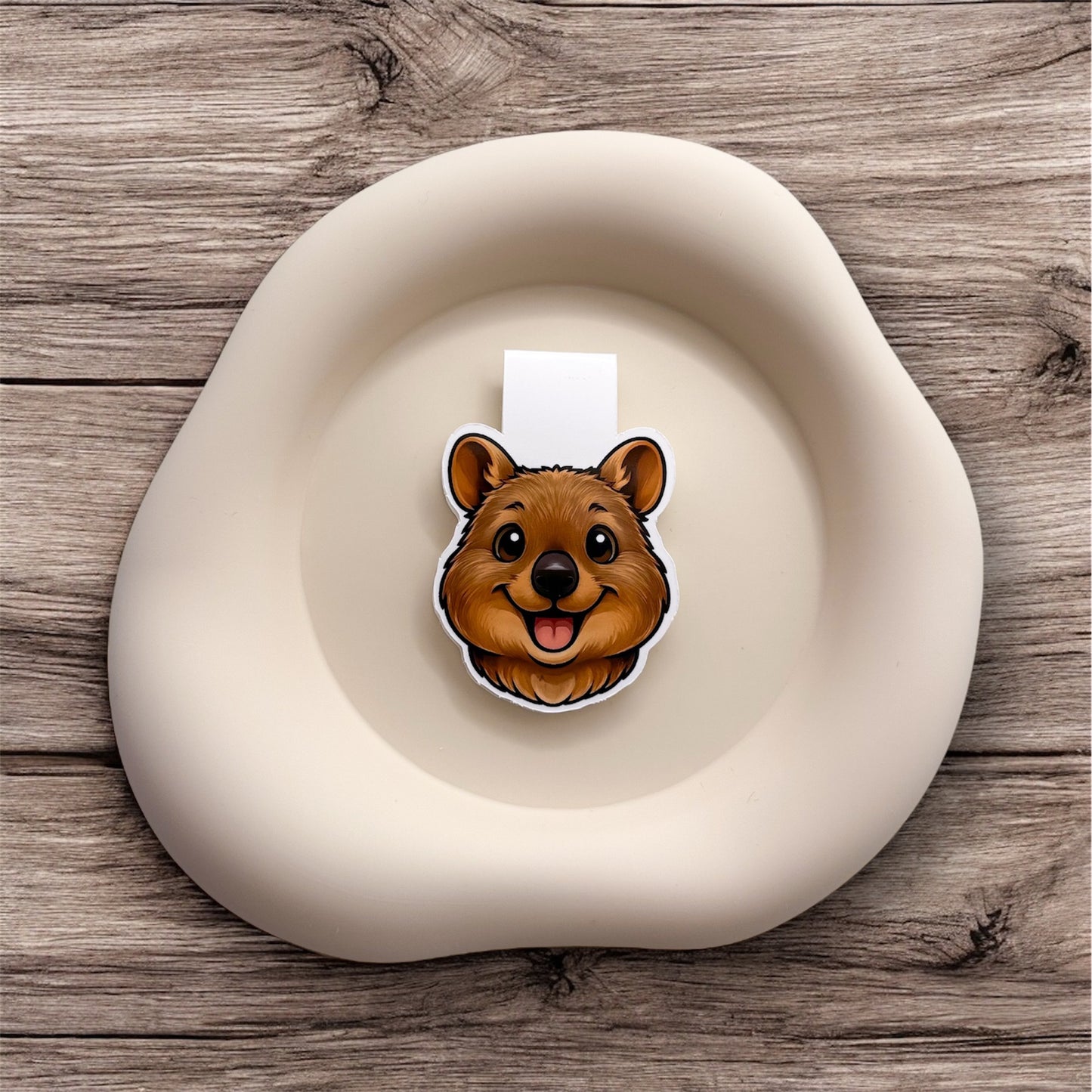 Drained readers feel instantly cheered by this magnetic Quokka bookmark, made for connection-seekers and slow joy lovers. — Handmade sticker — Perth, Australia