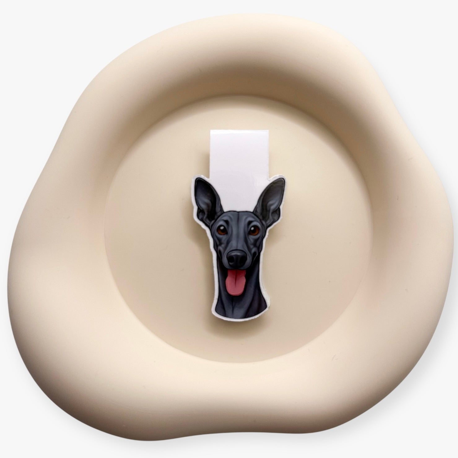 Emotional tides meet calm steadiness in this greyhound bookmark, a fit for inward-focused readers and reflective journalers.