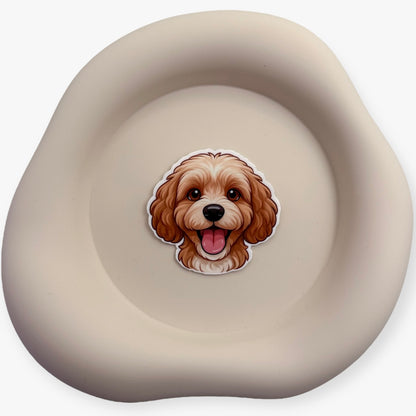 Emotionally held and comforted by this gentle Cavoodle sticker for loyal friends and feelers.