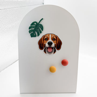 Emotionally tired and craving joy? This soft-eyed Beagle magnet brings a sense of comfort to cozy spaces and grounded minds.
