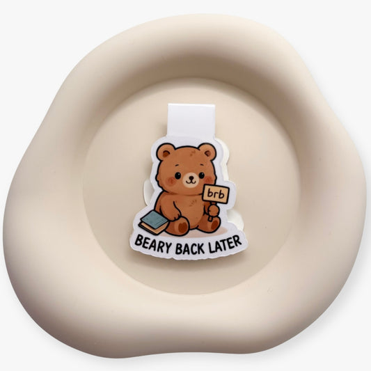 Drained or tired? Let this bear magnetic bookmark hold your page with slow-flow energy for cozy book lovers and mindful journalers.