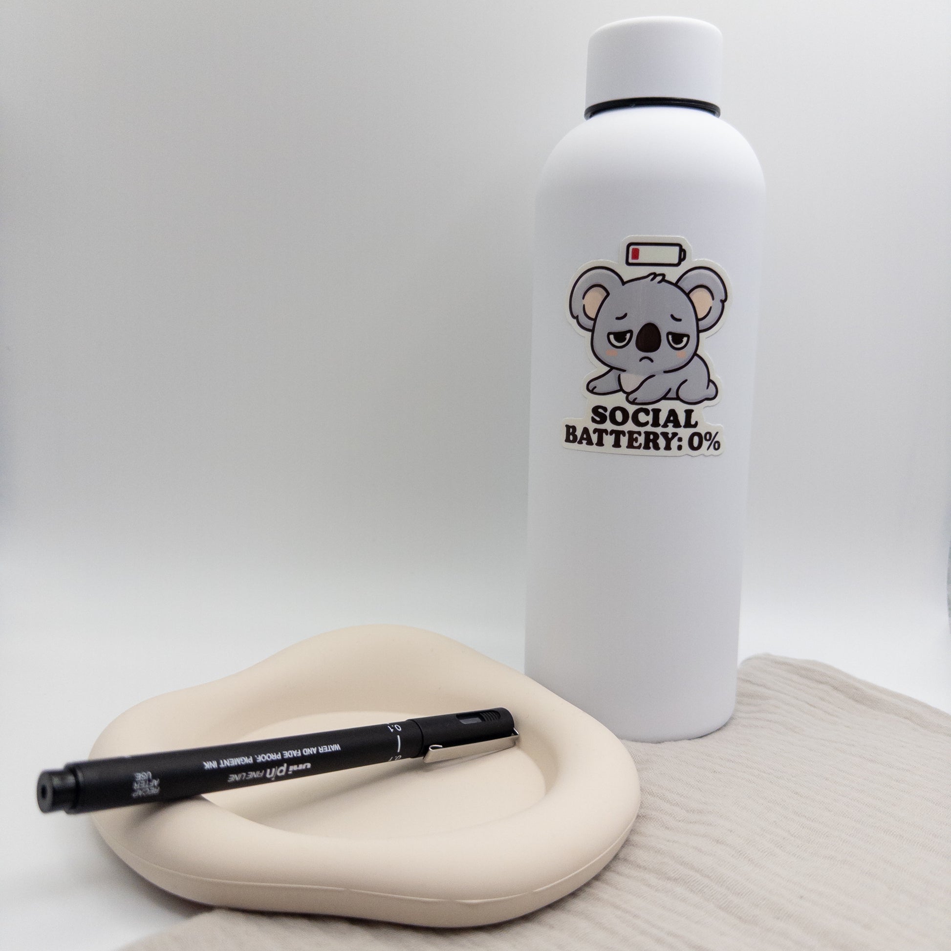 A low-battery mood meets nurturing calm in this Perth quote sticker. Soft reminder to unplug, recharge, and koala-up.