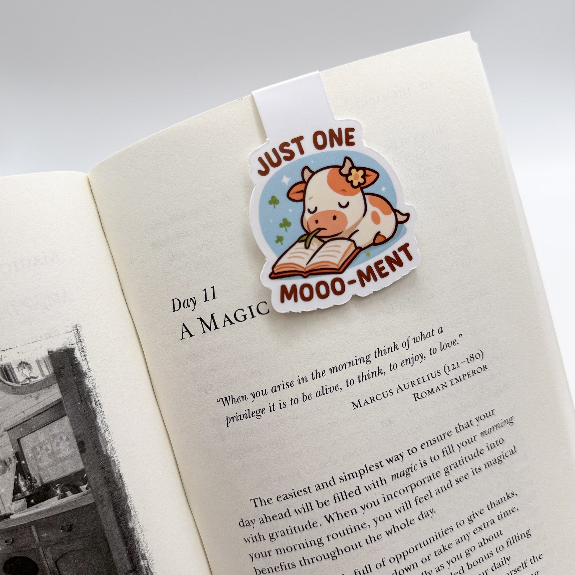 For days that drag or rush, this cow bookmark invites quiet balance for soft-paced planners and calm-loving collectors.
