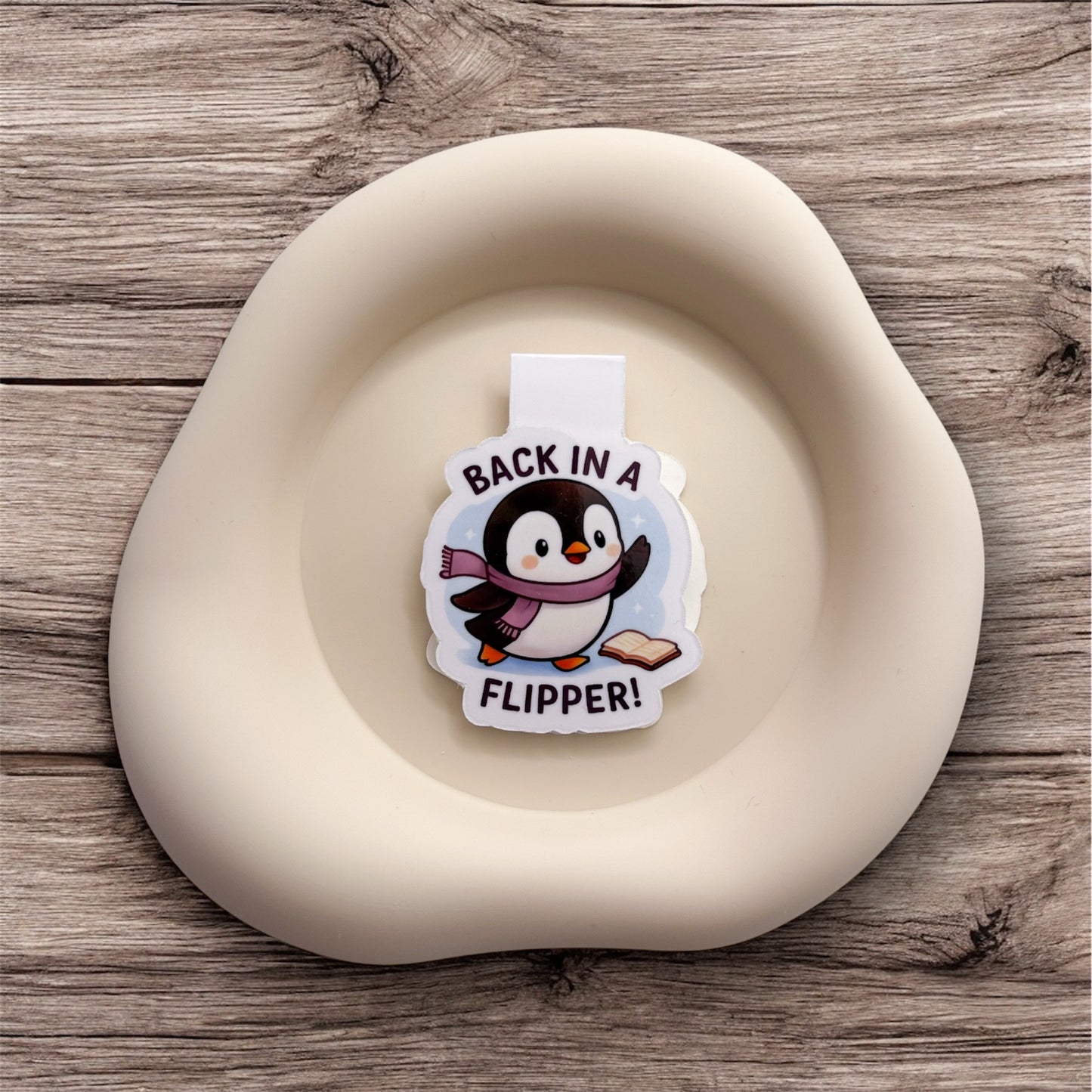 Feeling overbooked? This magnetic penguin offers a soft return for kind leaders, quirky creatives and gentle observers. — Handmade sticker — Perth, Australia