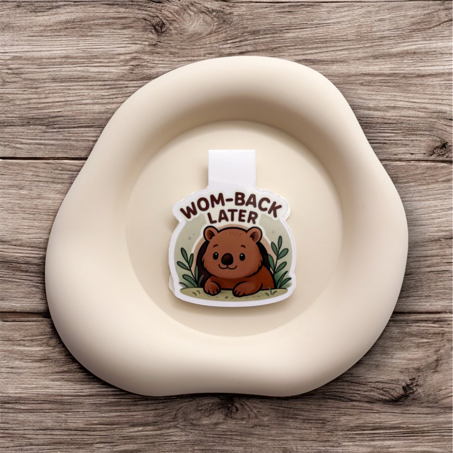 Overstimmed and need to pause? This wombat bookmark is perfect for introverted students, quiet creatives and peace-seeking readers. — Handmade sticker — Perth, Australia