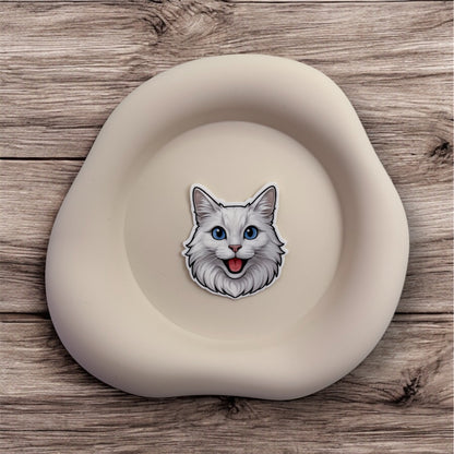 This elegant Angora cat sticker brings calm clarity to sensitive minds. Made for intuitives, deep feelers and quiet perfectionists.
