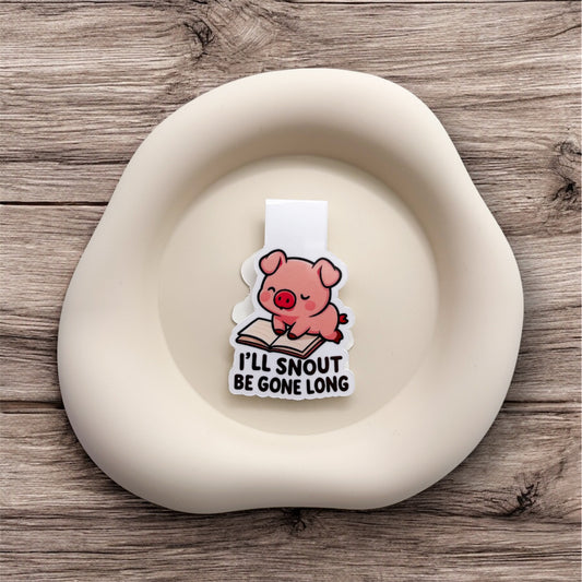 Overstimulated readers will love this gentle pig magnetic bookmark made for introverts and those needing space to recharge quietly.