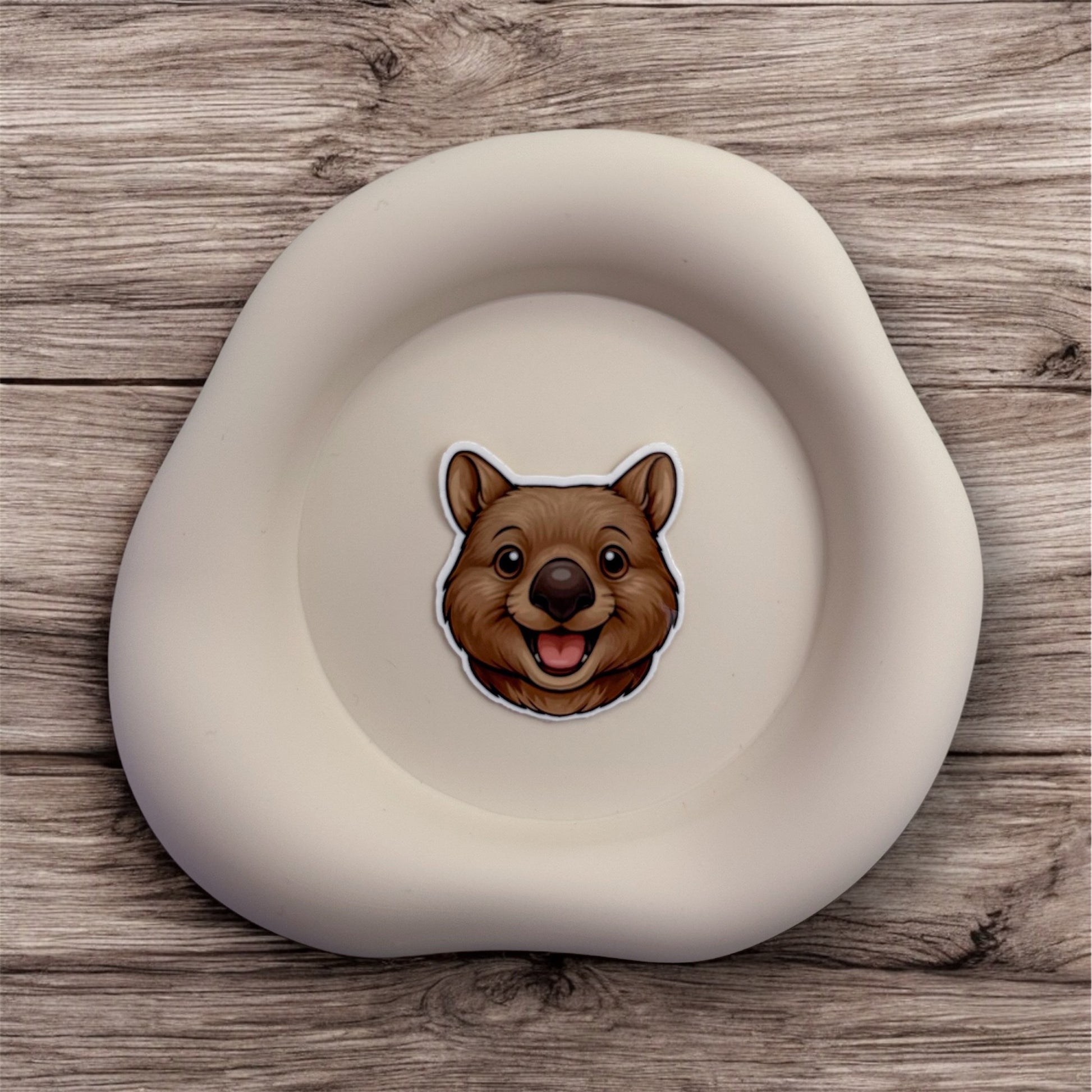 For overthinkers, introverts, and slow-paced creatives, this handmade wombat sticker gently reminds you to pause and anchor back into stillness.