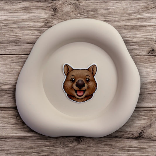 For overthinkers, introverts, and slow-paced creatives, this handmade wombat sticker gently reminds you to pause and anchor back into stillness.