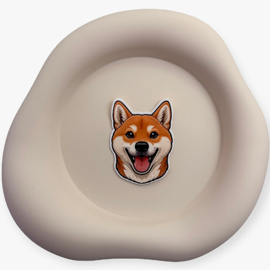 For emotionally honest creators and dog lovers who speak their truth. This handmade Shiba Inu sticker brings pride and power to any surface.