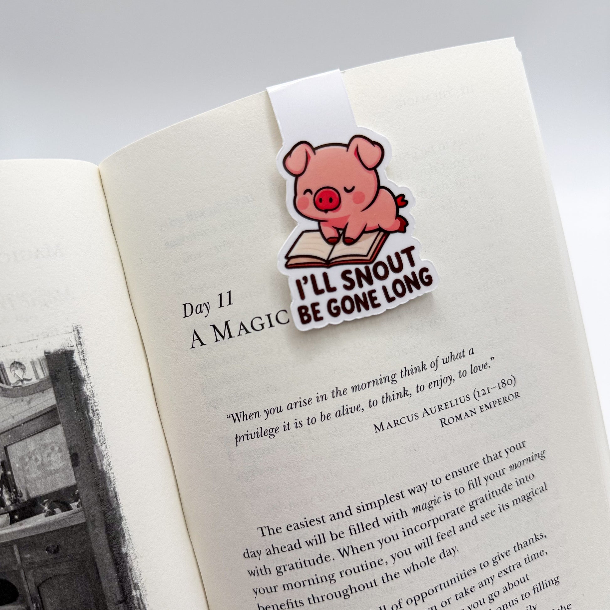 Overwhelmed minds find relief with this pig magnetic bookmark for emotional readers and gentle gift givers.