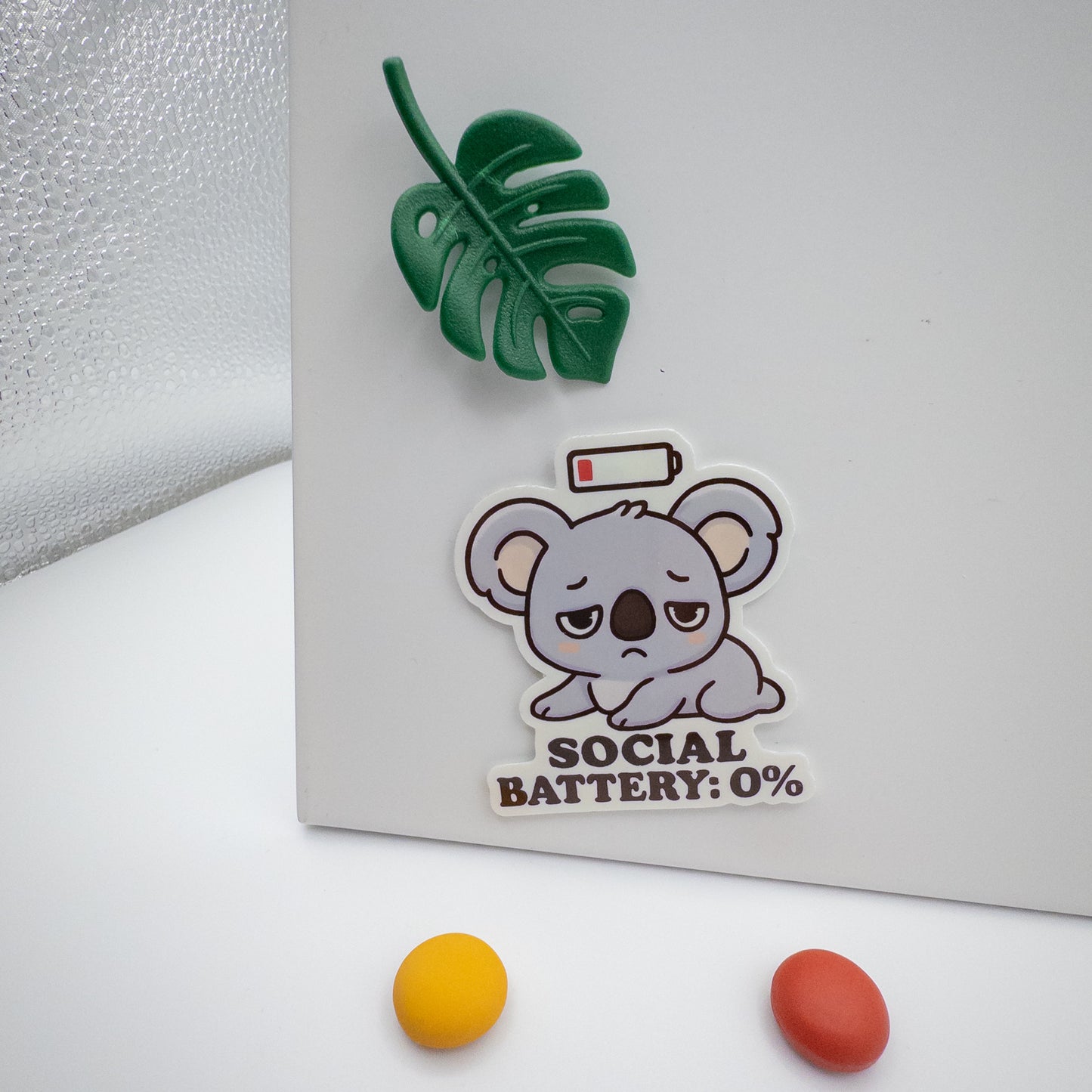 Overwhelmed meets soft reset in this Perth-made koala quote sticker. A gentle nod to social exhaustion and solo peace. — Handmade sticker — Perth, Australia