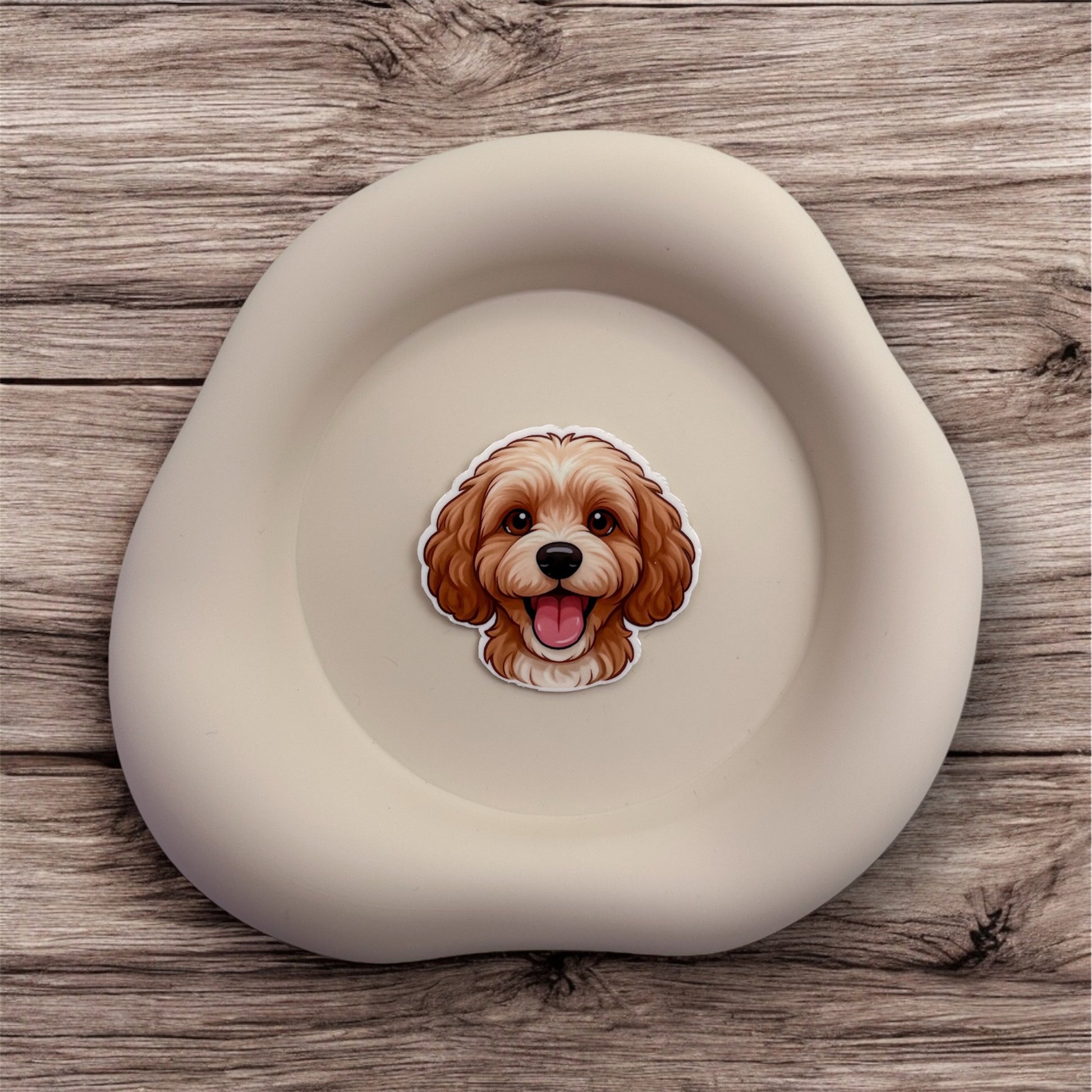 Overwhelmed hearts find calm with this Cavoodle sticker for cozy souls and soft-space holders.