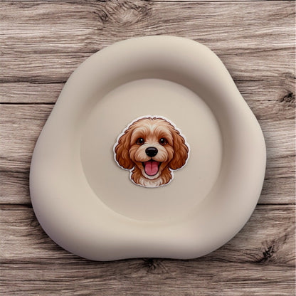 Overwhelmed hearts find calm with this Cavoodle sticker for cozy souls and soft-space holders.
