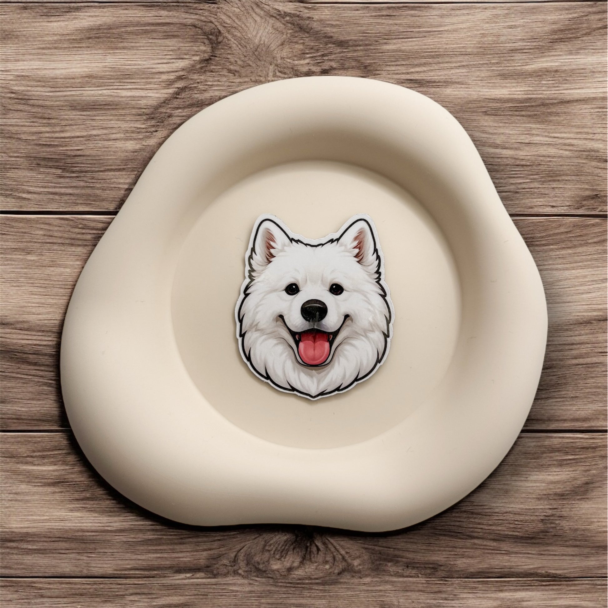 Overwhelmed energy lifts gently with this Samoyed magnet, ideal for joy-seeking organizers, grounded gift givers, and emotionally aware calmers.