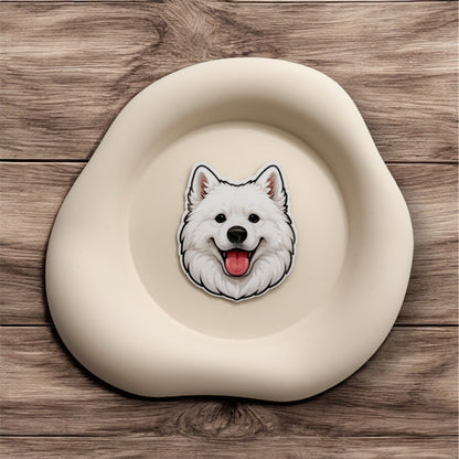 Overwhelmed energy lifts gently with this Samoyed magnet, ideal for joy-seeking organizers, grounded gift givers, and emotionally aware calmers.