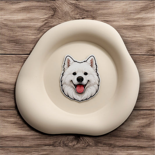 Overwhelmed energy lifts gently with this Samoyed magnet, ideal for joy-seeking organizers, grounded gift givers, and emotionally aware calmers.