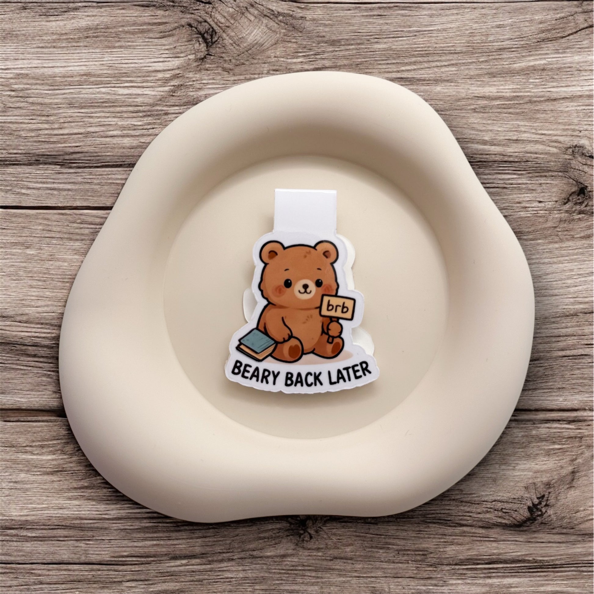 Feeling overworked? This quiet bear bookmark is perfect for gentle readers and introverts who need space to step back and return softly.