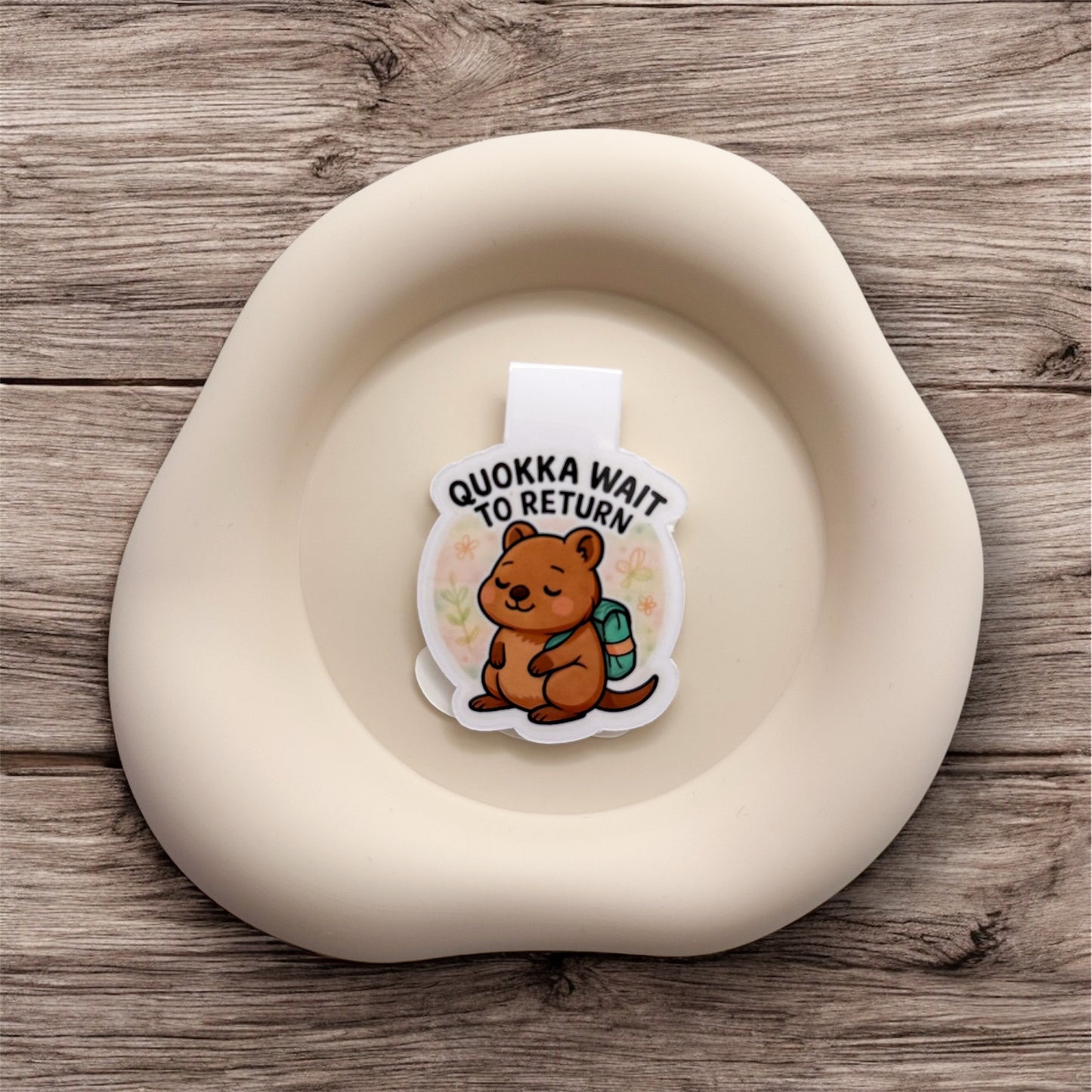 Feeling peopled out? This cheerful quokka magnetic bookmark invites a warm pause for quiet leaders, gentle optimists and flow-based creatives. — Handmade sticker — Perth, Australia