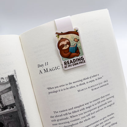Need time to settle in? This sloth page marker reminds focused learners to ground and breathe, perfect for peaceful rituals and quiet reading time.