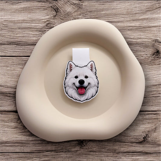 Rejected feelings soften with this glowing samoyed bookmark, perfect for gentle leaders, self-love readers, and calm dreamers.