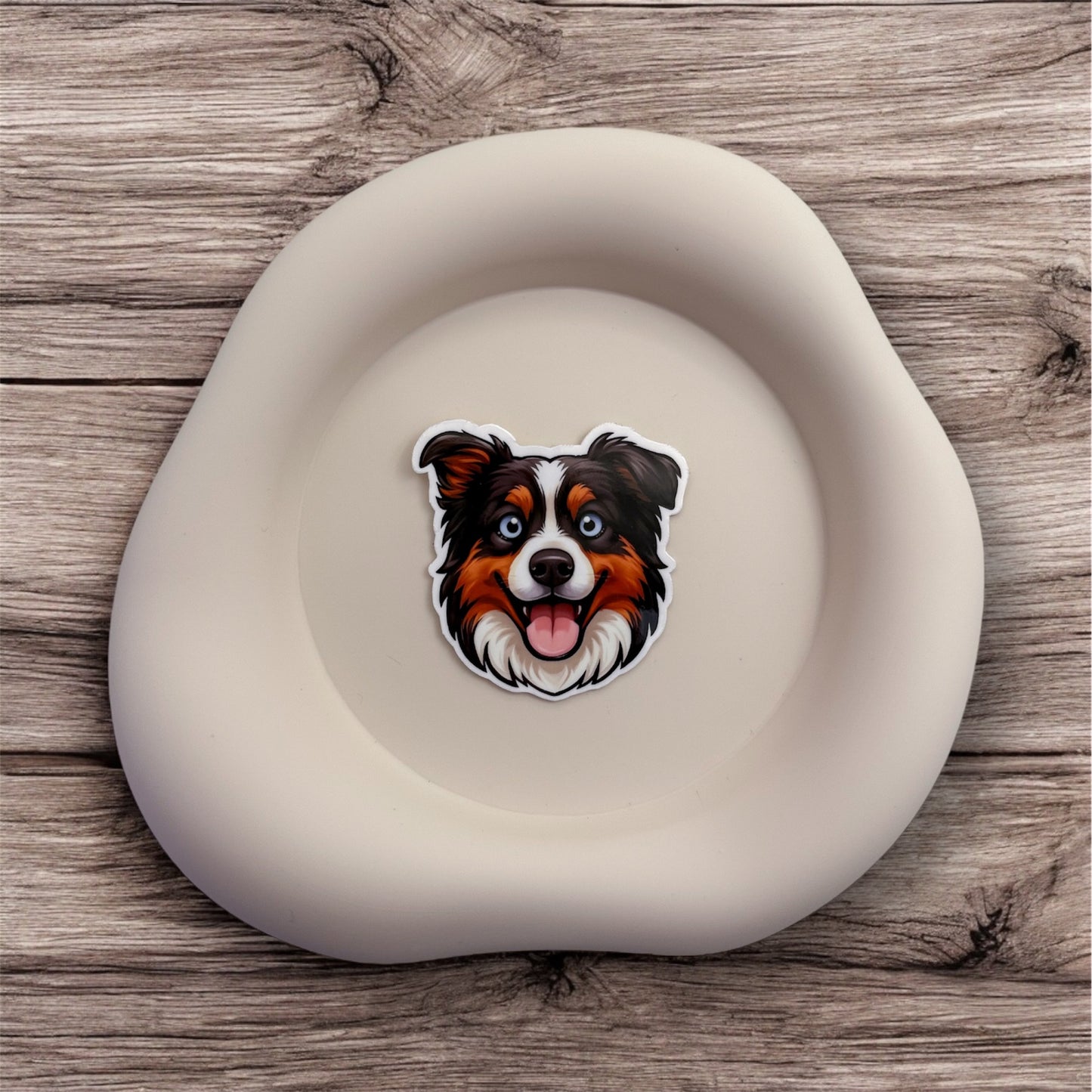 Restless minds feel calm in motion with this Australian Shepherd sticker for flow seekers and rhythm-based thinkers. — Handmade sticker — Perth, Australia