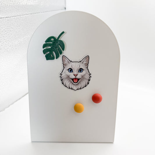 Restless energy finds focused calm with this Angora Cat magnet, a gentle gift for deep feelers, visual learners, and slow-moving visionaries.