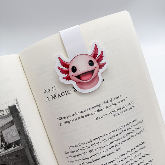 Restless thoughts meet gentle reset in this axolotl bookmark, ideal for introverts, artists, and mindful gift givers.