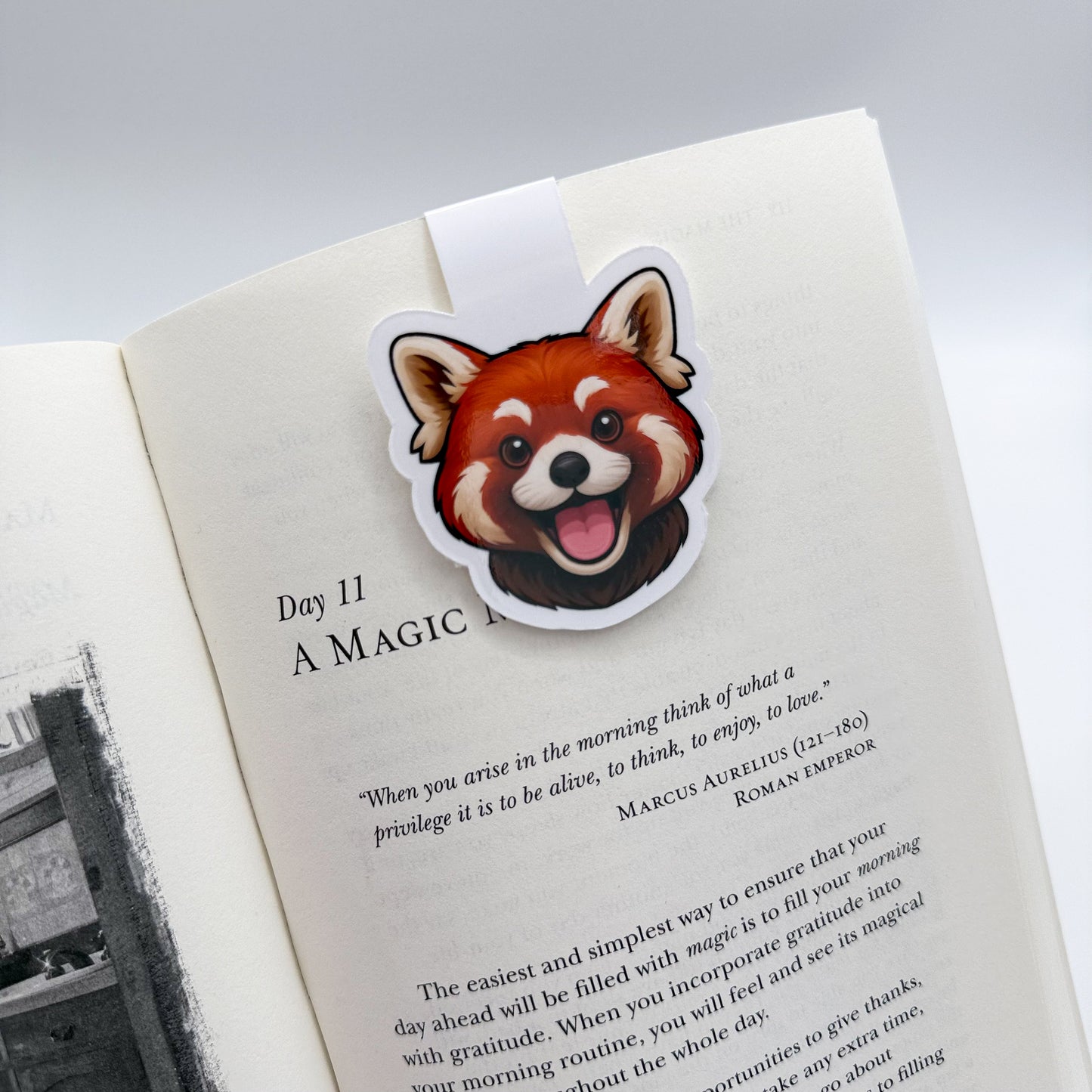 Restless minds find a soft reset with this red panda bookmark, perfect for calm-seeking students and focused creatives. — Handmade sticker — Perth, Australia