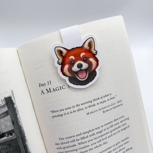Restless minds find a soft reset with this red panda bookmark, perfect for calm-seeking students and focused creatives.