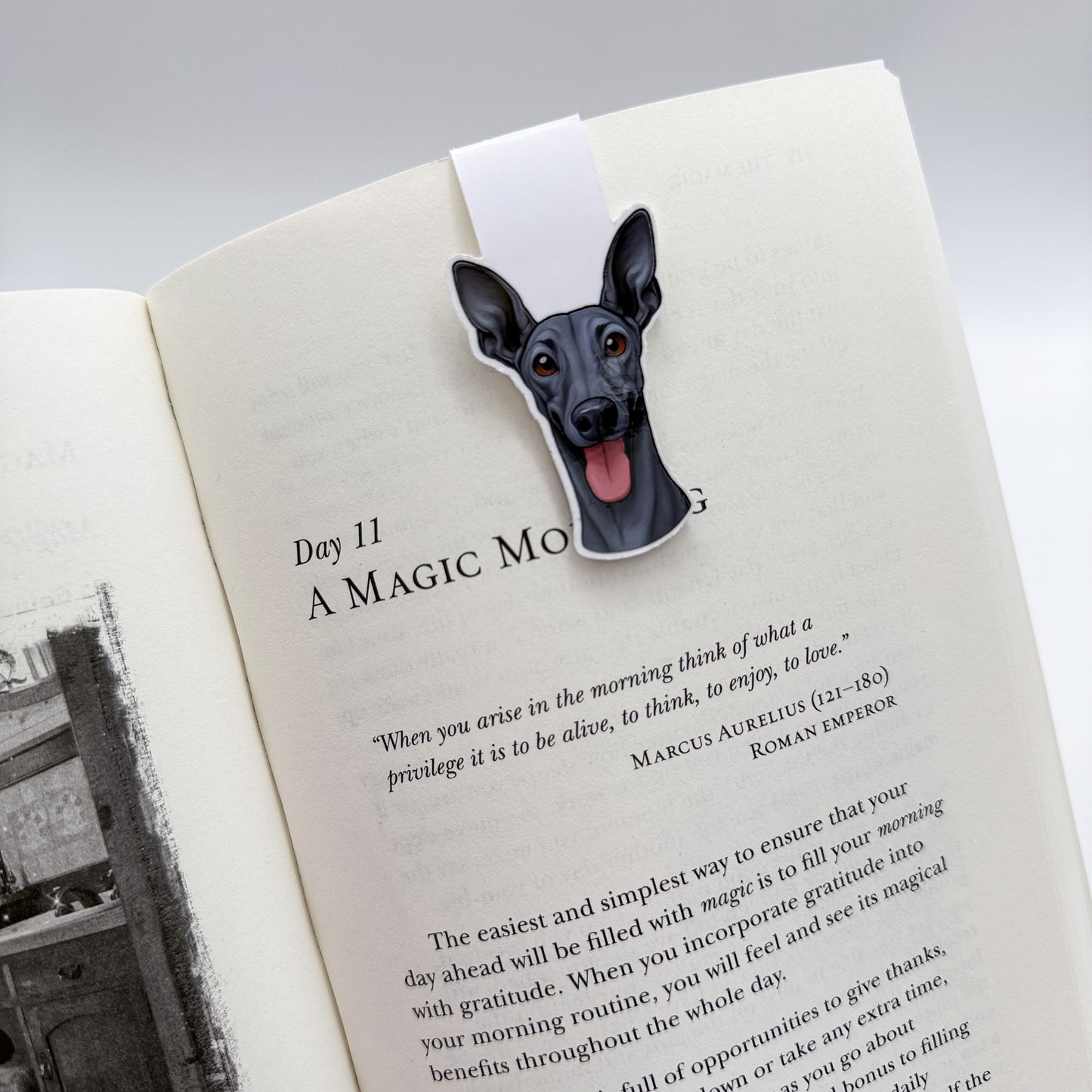 Restless energy settles with this greyhound bookmark, perfect for still-paced readers and emotional wind-down moments. — Handmade sticker — Perth, Australia