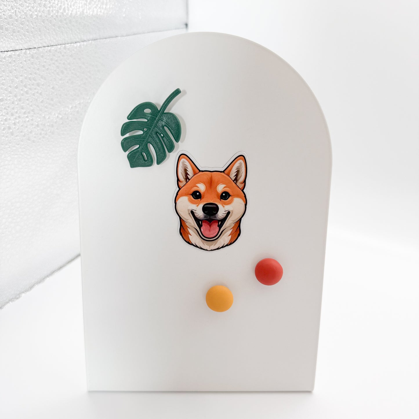 Scattered energy grounds gently with this Shiba Inu magnet, made for inner leaders, calm organizers, and structure-loving creatives. — Handmade sticker — Perth, Australia
