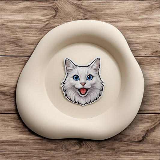Scattered thoughts soften with this poised Turkish Angora magnet, perfect for intuitive creators, quiet analysts, and highly sensitive thinkers.