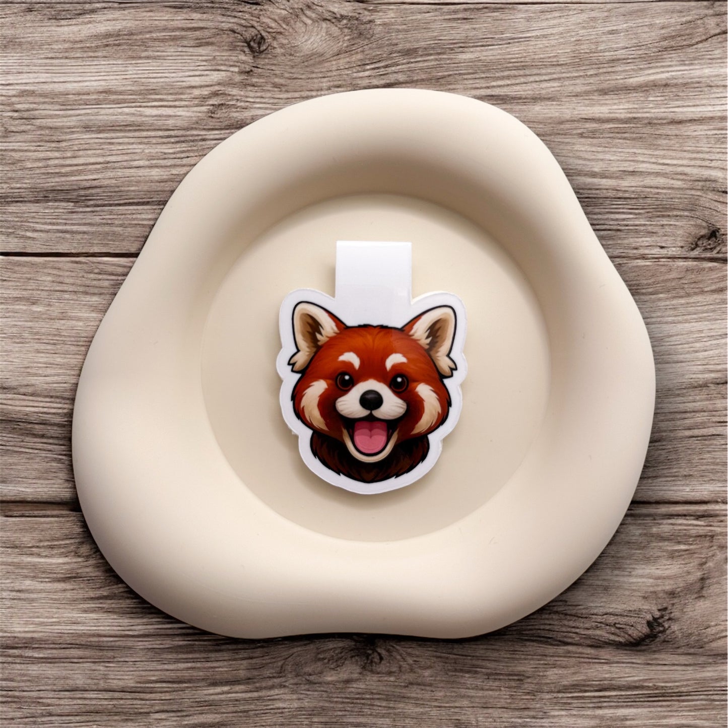 Scattered thoughts meet stillness in this red panda magnetic bookmark, designed for introverted readers and gentle souls. — Handmade sticker — Perth, Australia