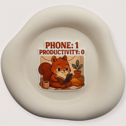 Scroll fatigue turns to calm in this Aussie squirrel sticker. A gentle nudge to rest, recharge, and realign your day.