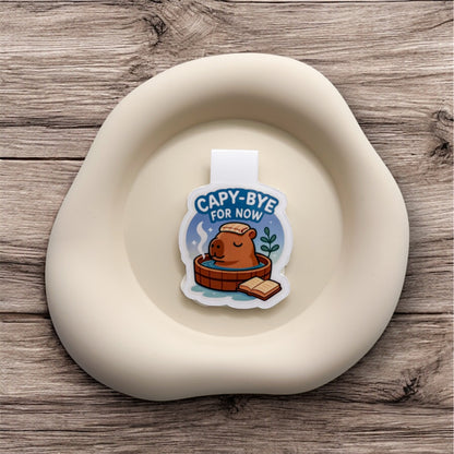 Feeling socially drained? This capybara magnetic bookmark brings calm retreat for introverts, soft-hearted readers and emotional overfeelers.