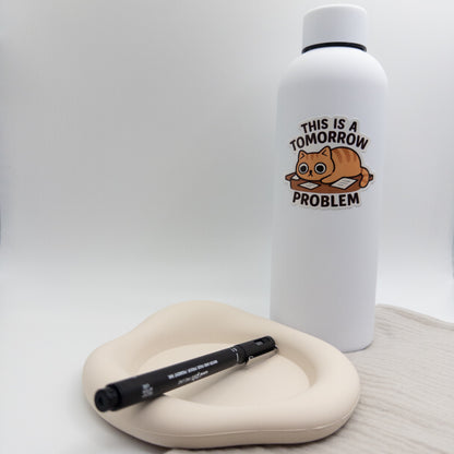 Mentally spinning? This Perth quote sticker resets your day with a reminder: not now, maybe tomorrow.